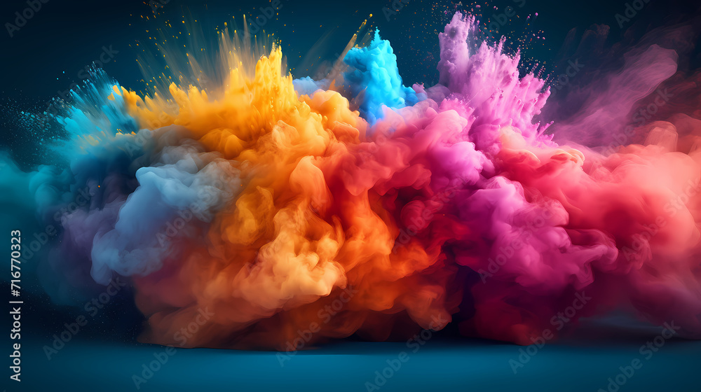 Dust explosion Holi background, indian traditional festival