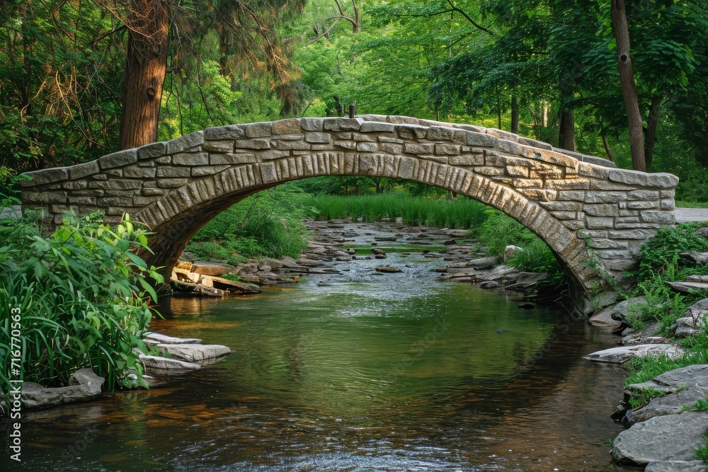 Detailed image of an old stone bridge over a peaceful stream, highlighting the historic architecture. Detailed image of an old stone bridge over a peaceful stream, highlighting the historic architecture.