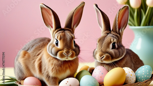 Bunny Delight: Easter Eggs with Joyful Surprises © AiMagic