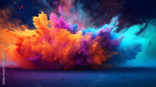Dust explosion Holi background  indian traditional festival