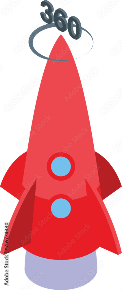 Fototapeta premium Rocket metaverse icon isometric vector. Crypto tech game. Science neon