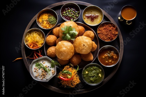 Gol Gappa Culinary Extravaganza, A Visual Symphony of Crispy Hollow Puffs, Filled with Spiced Water and Tangy Chutneys