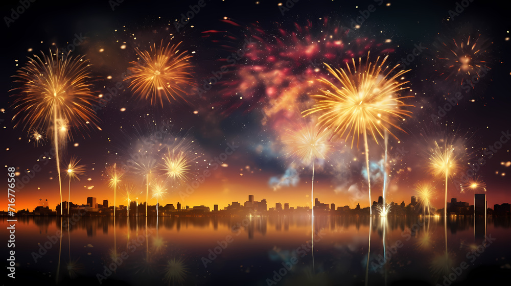 Fireworks background for celebration, holiday celebration concept Fireworks background for celebration, holiday celebration concept