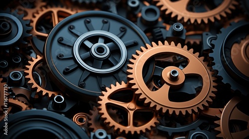 Solid colour dark balck mechanism art background UHD wallpaper