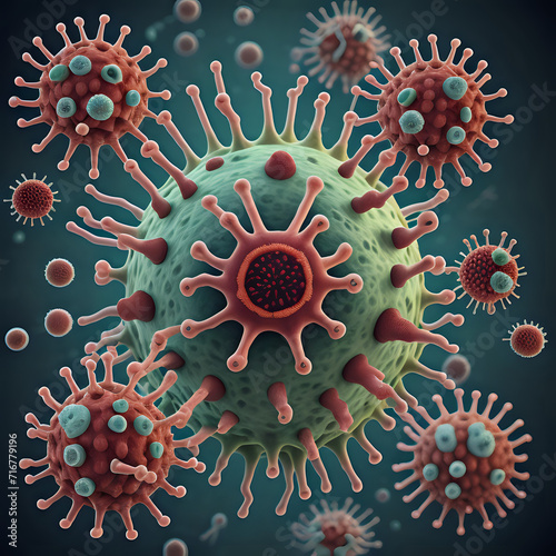 Viruses in the microcosm - generated by ai