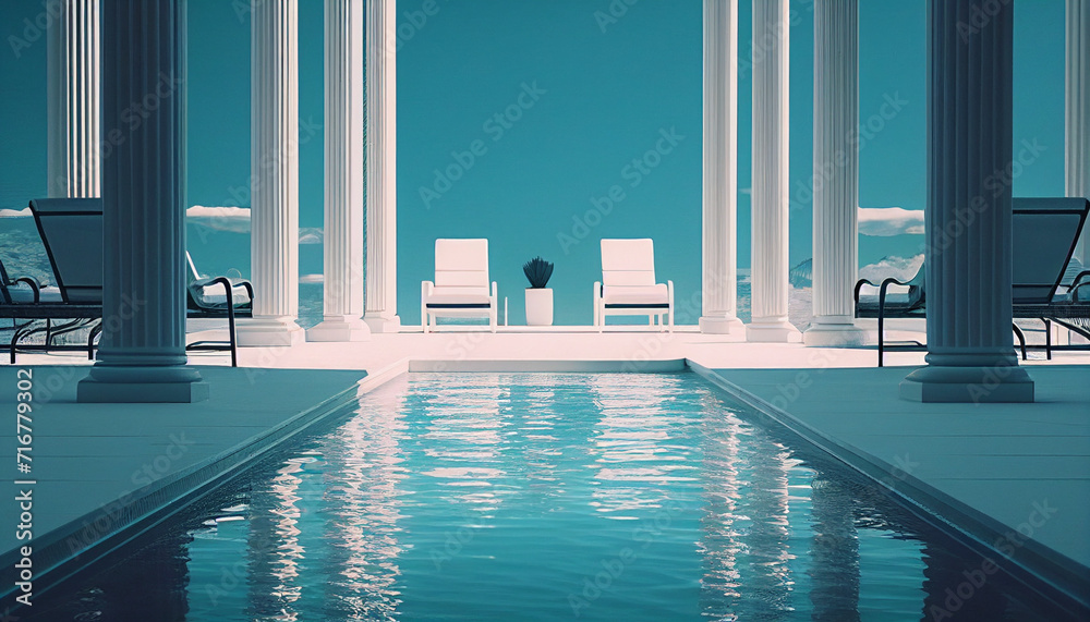 Big swimming pool at resort spa hotel, luxury resort swimming pool and ...