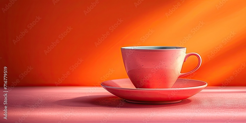 Obraz premium Coffee cup signaling new day drink of choice in morning breakfast complemented by hot mug beverage alternating between tea and caffeine background setting of cozy cafe fresh aroma of espresso