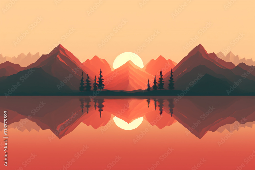 Graphic resources, landscape, nature concept. Abstract and surreal minimalist landscape background illustration. Soft muted pastel colors and grunge style Graphic resources, landscape, nature concept. Abstract and surreal minimalist landscape background illustration. Soft muted pastel colors and grunge style