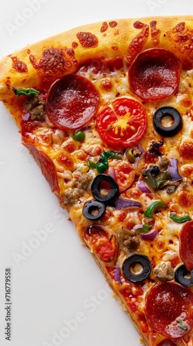 Delicious Slice of Pizza With Assorted Toppings
