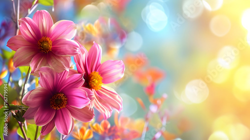 Spring background with beautiful flowers.