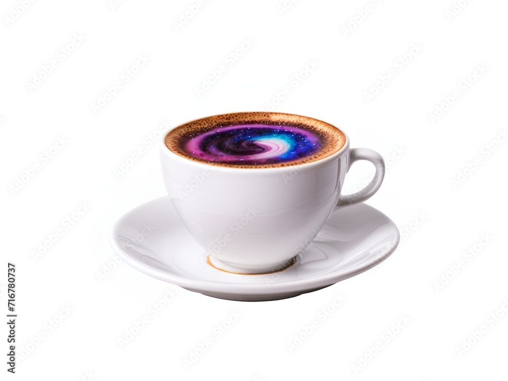 A coffee cup with a galaxy swirling inside