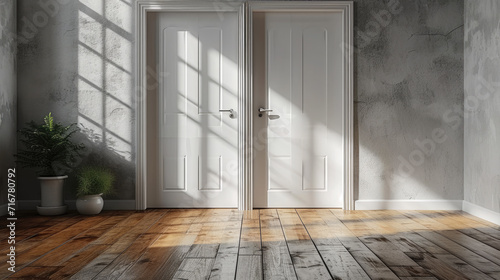 Generative ai illustration of Empty Classic interior with empty walls