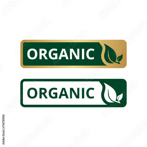 Organic labels set, logo for natural healthy eco food product packaging