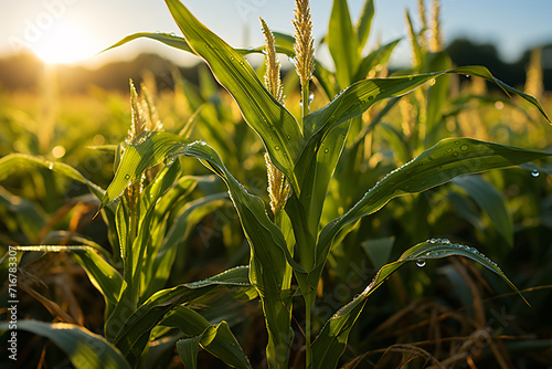 Corn crop in open field