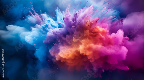 Dust explosion abstract background, Holi background