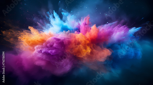 Dust explosion abstract background, Holi background