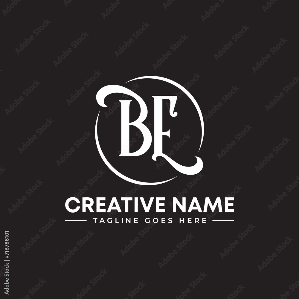 Abstract BE letter mark Logo template, vector file eps, text and colors are editable