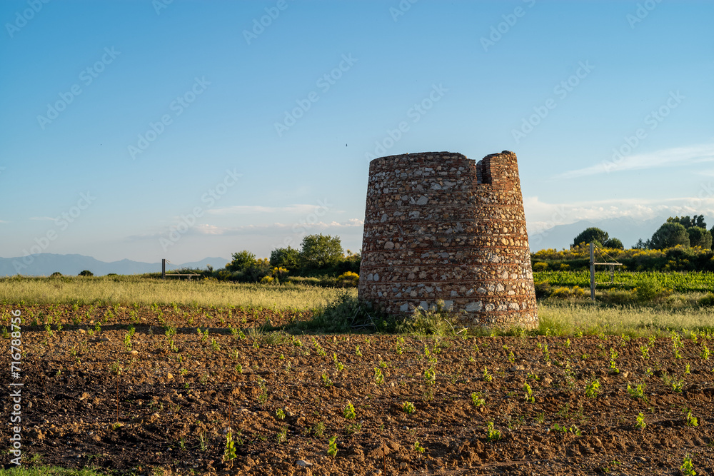 old stone windmill Rombeau, Rivesaltes