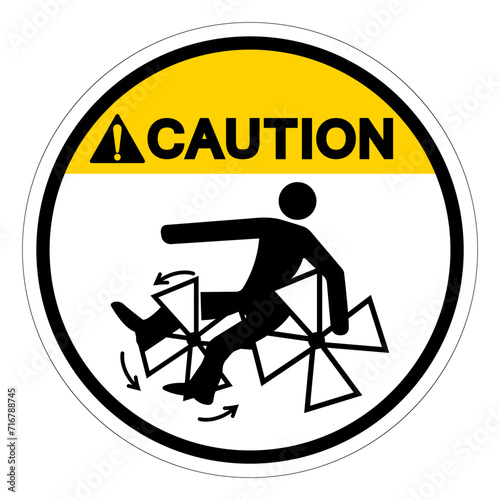 Caution Rotating Paddles Will Crush Entangle Or Amputate Symbol Sign, Vector Illustration, Isolate On White Background Label .EPS10