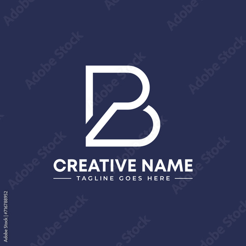 Abstract PB letter mark line art Logo template, vector file eps, text and colors are editable