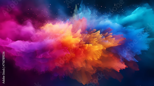 Dust explosion abstract background, Holi background