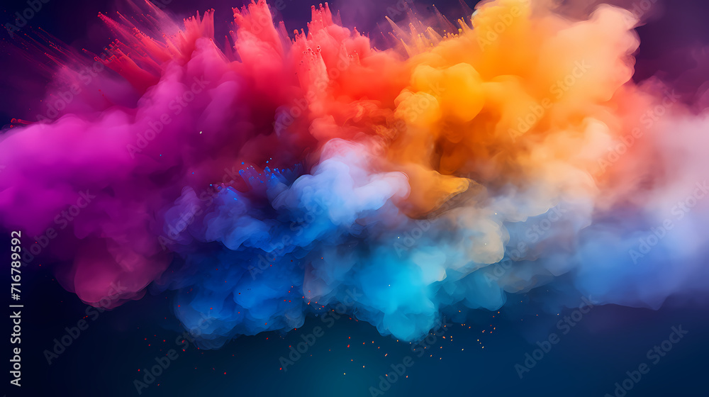 Dust explosion abstract background, Holi background