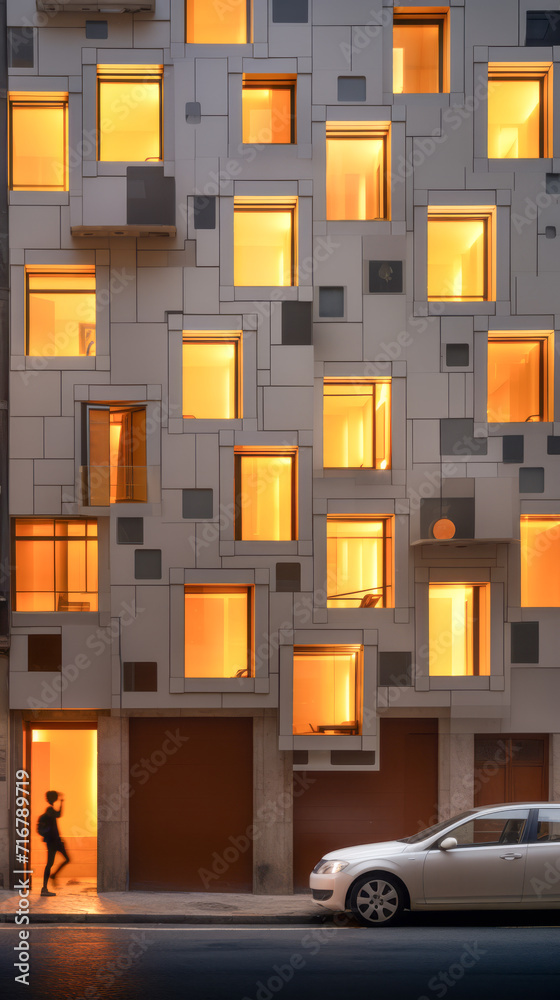Naklejka premium Facade of a patterned building