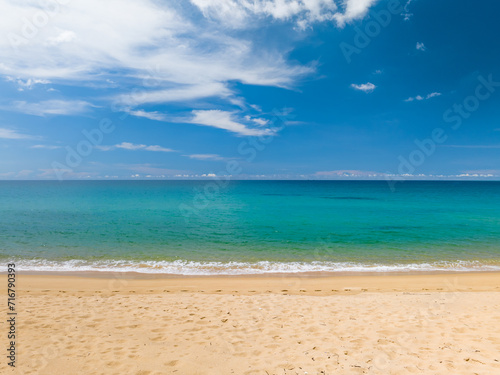 Beautiful sea landscape view at Phuket island Thailand in summer season Amazing sea ocean in good weather day Nature beach background