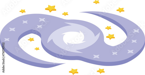 Galaxy form icon isometric vector. Solar adventure. Network space science