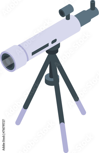 Telescope tripod icon isometric vector. Galaxy science. Research equipment