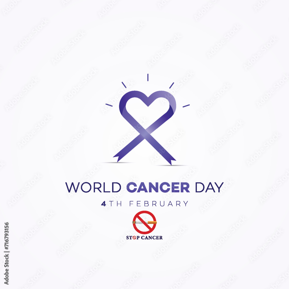 World Cancer Day poster, card, February 4 | Vector. with ribbon of | world, cancer day post, purple ribbon concept event, poster | awareness, social media post template with happy, cancer day World Cancer Day poster, card, February 4 | Vector. with ribbon of | world, cancer day post, purple ribbon concept event, poster | awareness, social media post template with happy, cancer day