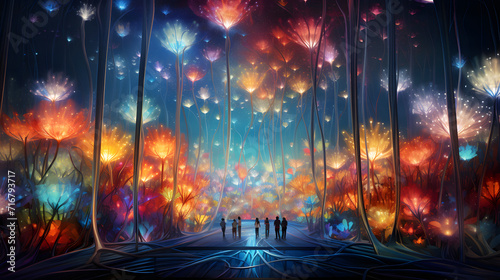 Fotografie, Tablou background illustration with colorful light, colorful world