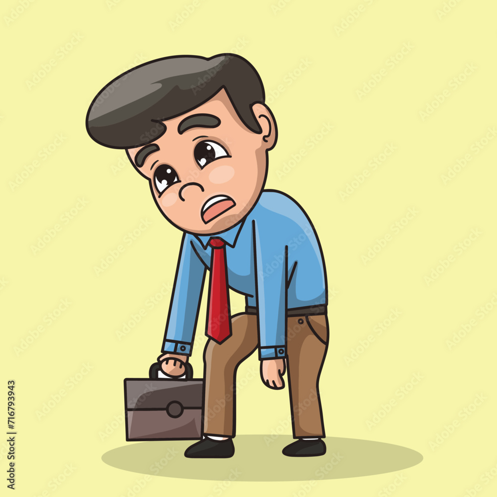 illustration of a person who is under pressure withn yellow beground
