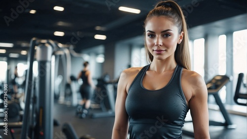 Pretty beautiful woman working out at the gym  cinematic  woman working out