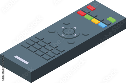 Display remote control icon isometric vector. Home theater. Movie system
