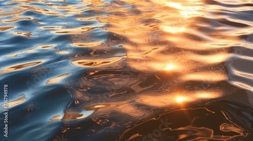 Sunlight reflecting on water surface with ripples