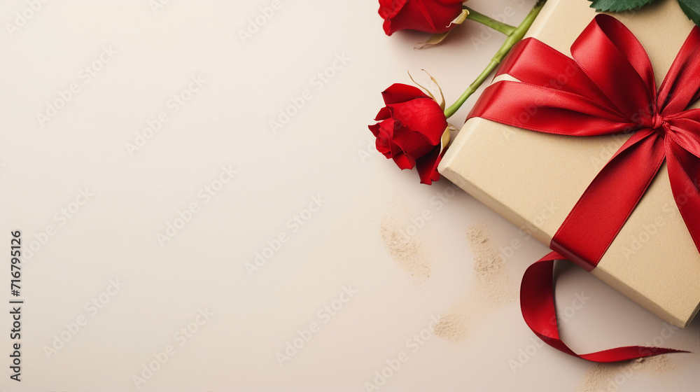Romantic Valentine's Gift Box with Elegant Red Ribbon and Rose - Perfect for Anniversaries, Birthdays, and Mother's Day Celebrations. Topview Isolated Background with Copy-Space Romantic Valentine's Gift Box with Elegant Red Ribbon and Rose - Perfect for Anniversaries, Birthdays, and Mother's Day Celebrations. Topview Isolated Background with Copy-Space