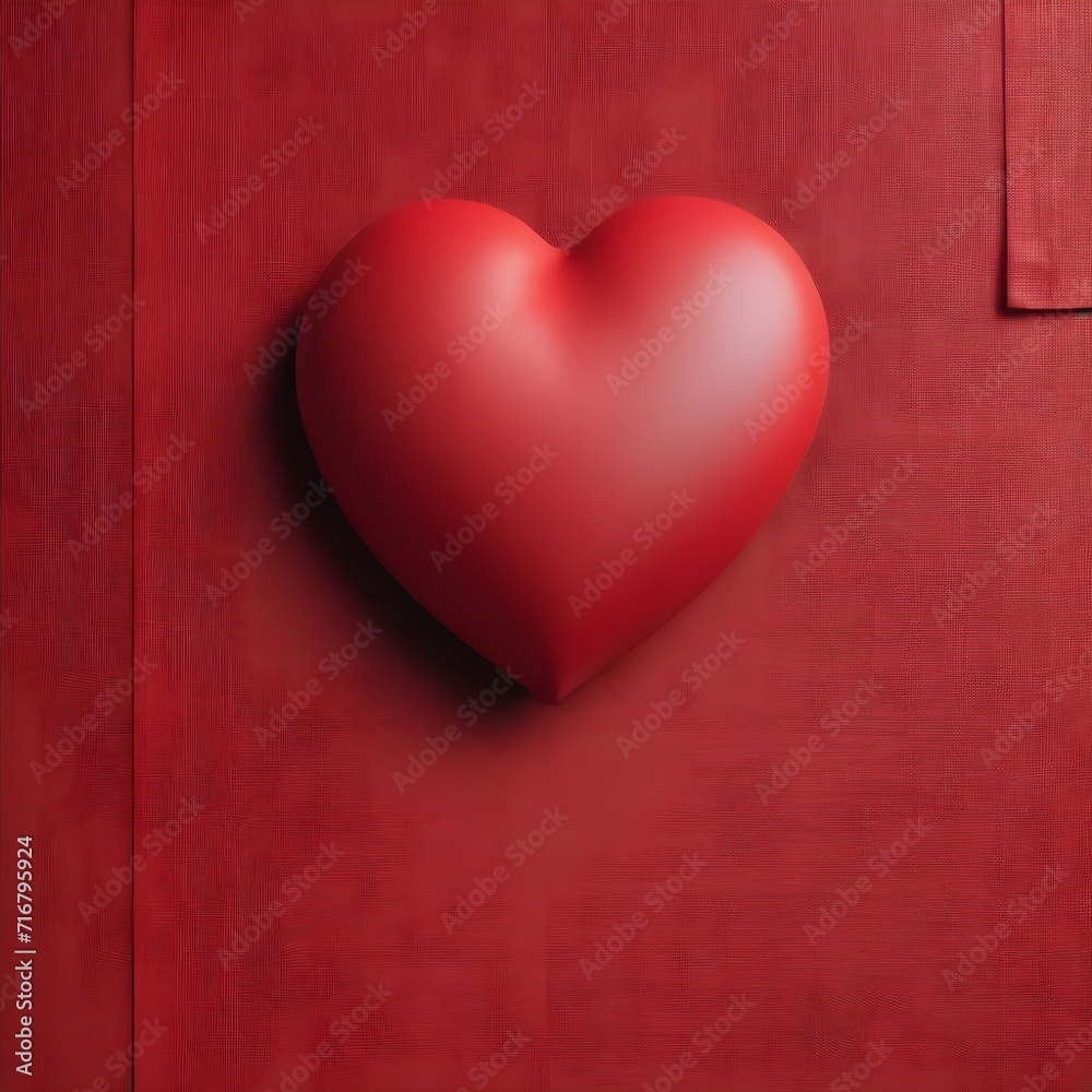 Close up of yoga mat with red 3d heart symbol on it for Fitness gym advertising and valentine with copy space for text Close up of yoga mat with red 3d heart symbol on it for Fitness gym advertising and valentine with copy space for text
