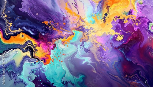 Abstract Colorful Painting in the Sty © zahidcreat0r