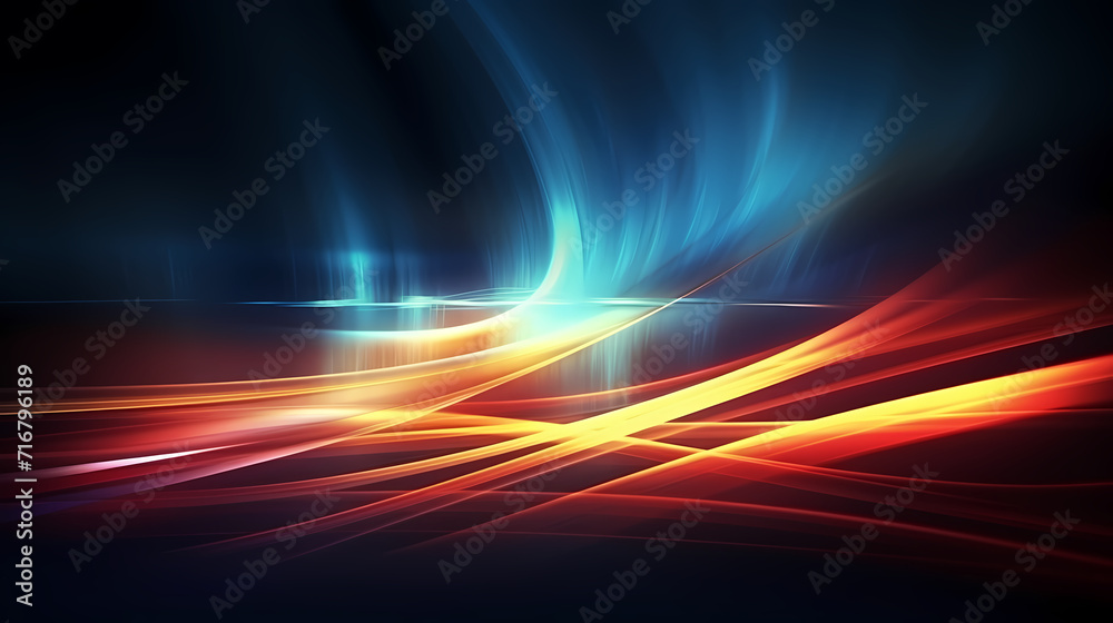 Glowing road speed lines, neon speed abstract background