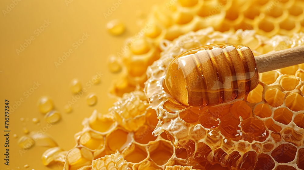 Minimalistic honey background concept with empty space. 