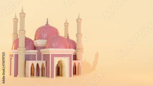 3D Banner Ramadhan Mosque Arabic Desert Moslem