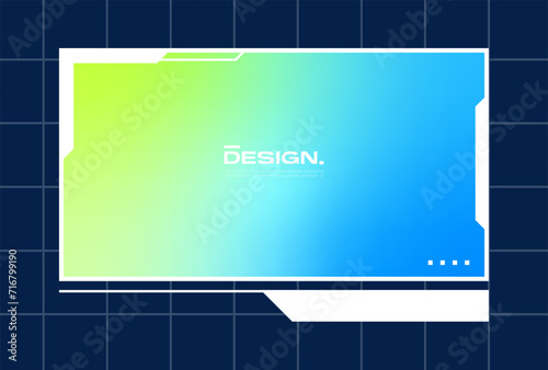 Futuristic pop up interface illustration. Video overlay element.