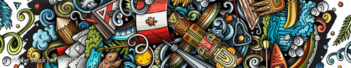 Cartoon doodle Canada banner design photo