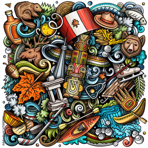 Canada doodle cartoon illustration