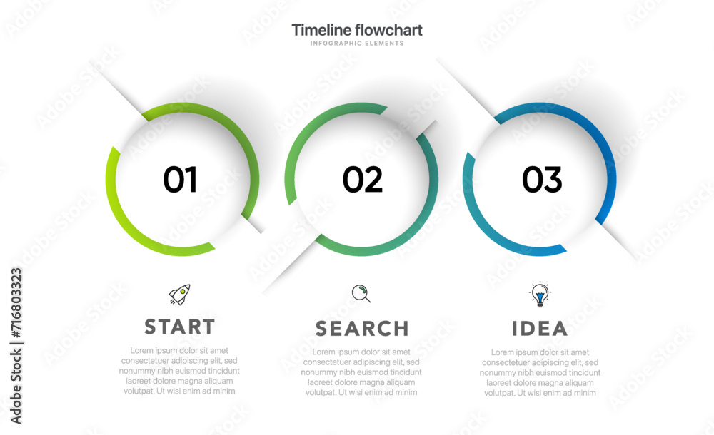 Timeline infographic design with options or steps. Infographics for business concept. Can be used for presentations workflow layout, banner, process, diagram, flow chart, info graph, annual report. - obrazy, fototapety, plakaty 