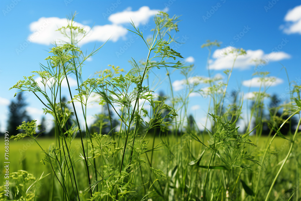 Plant dill in the open field
