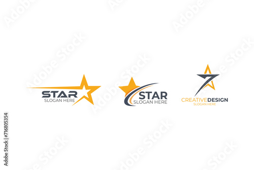 Vector elegant fast star logo set