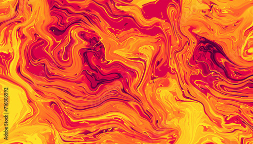 Marble Abstract Pattern. Fluid Splash Yellow Holi Abstract Red Fire on blak background © Meheraj Hosen Mahid