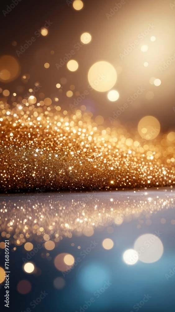 Obraz premium Abstract of christmas and bokeh light with glitter background. generative, ai.